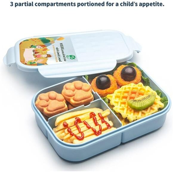 Leakproof bento lunch box with compartments microwave safe container for kids - Picture 3 of 7